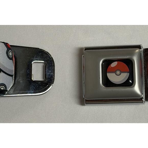 Pokemon Buckle Down Appeal Silver Adjustable Seatbelt Belt Pokeball Design 2016 - Picture 7 of 9